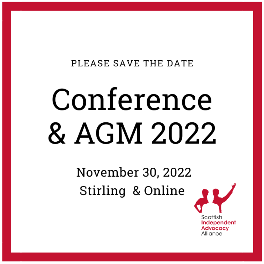 SIAA Conference & AGM 2022 Scottish Independent Advocacy Alliance