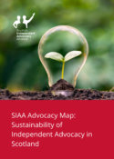 Front cover of advocacy map (2023) depicting lightbulb in soil with small plant growing in the bulb.